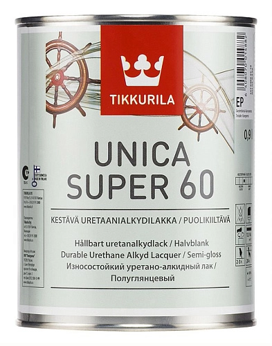 Лак Unica Super 60 Ep Tikkurila п/глянц 0,9 л / 3