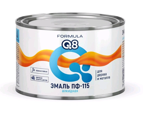 Эмаль для дерева и металла Formula Q8 ПФ-115 хаки 0,4кг / 28