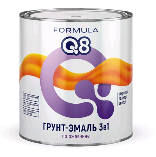 Грунт-эмаль по ржавчине Formula Q8 серая 10 кг / 1