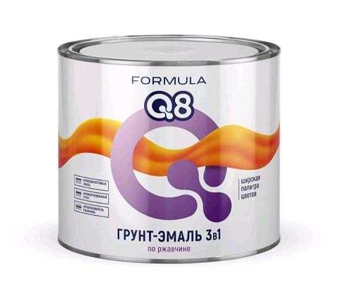 Грунт-эмаль по ржавчине Formula Q8 коричневая 1,9 кг / 6