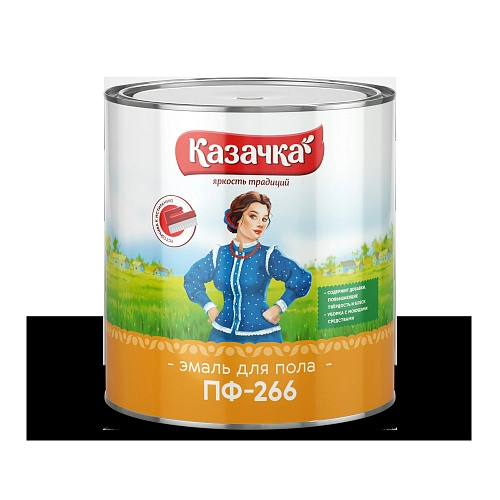 Эмаль для пола Казачка ПФ-266 красно-коричневая 2,8 кг / 6