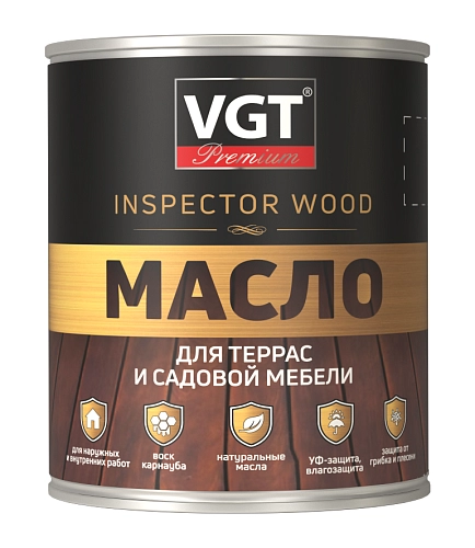 Масло для террас и садовой мебели VGT Дуб темно-серый 0,75 кг