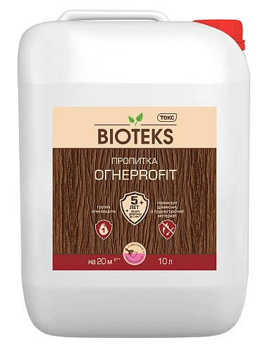 Пропитка огнебиозащита с розов. индикатором BIOTEKS 10 л / 1