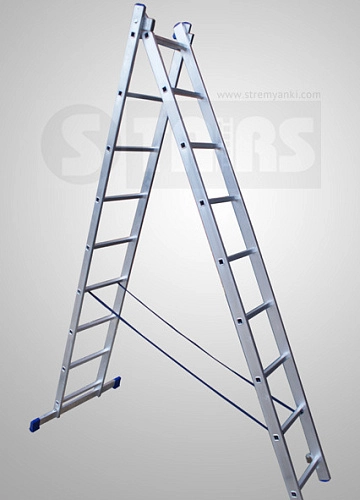 Лестница Stairs AL209 2-секционная 2х9 ступеней 252/420 см алюминиевая /1