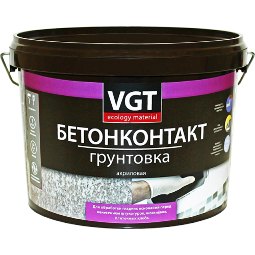 Грунтовка бетонконтакт ВГТ ВД-АК-0301 акриловая 3 кг / 4