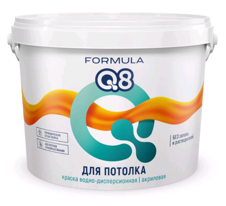 Краска для потолка ВД-АК Formula Q8 белая 1,4 кг / 8