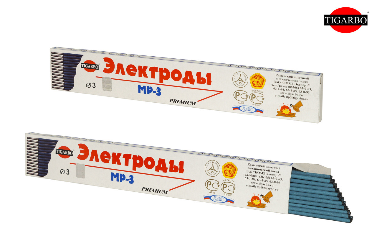 Электроды сварочные МР-3 Premium, 3.0 мм (1 кг) Tigarbo ТЭ-333010019 / 20