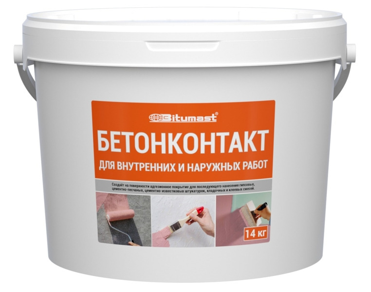 Грунт адгезионный Bitumast бетонконтакт 14кг / 1