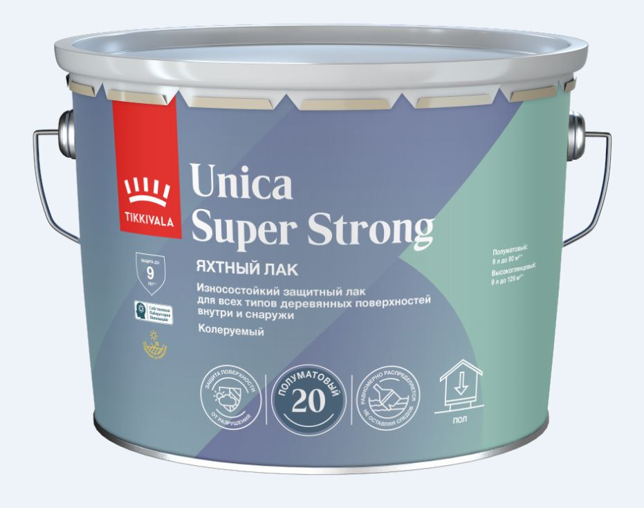 Лак яхтный Tikkurila Unica Super Strong EP в/гл 9 л / 1