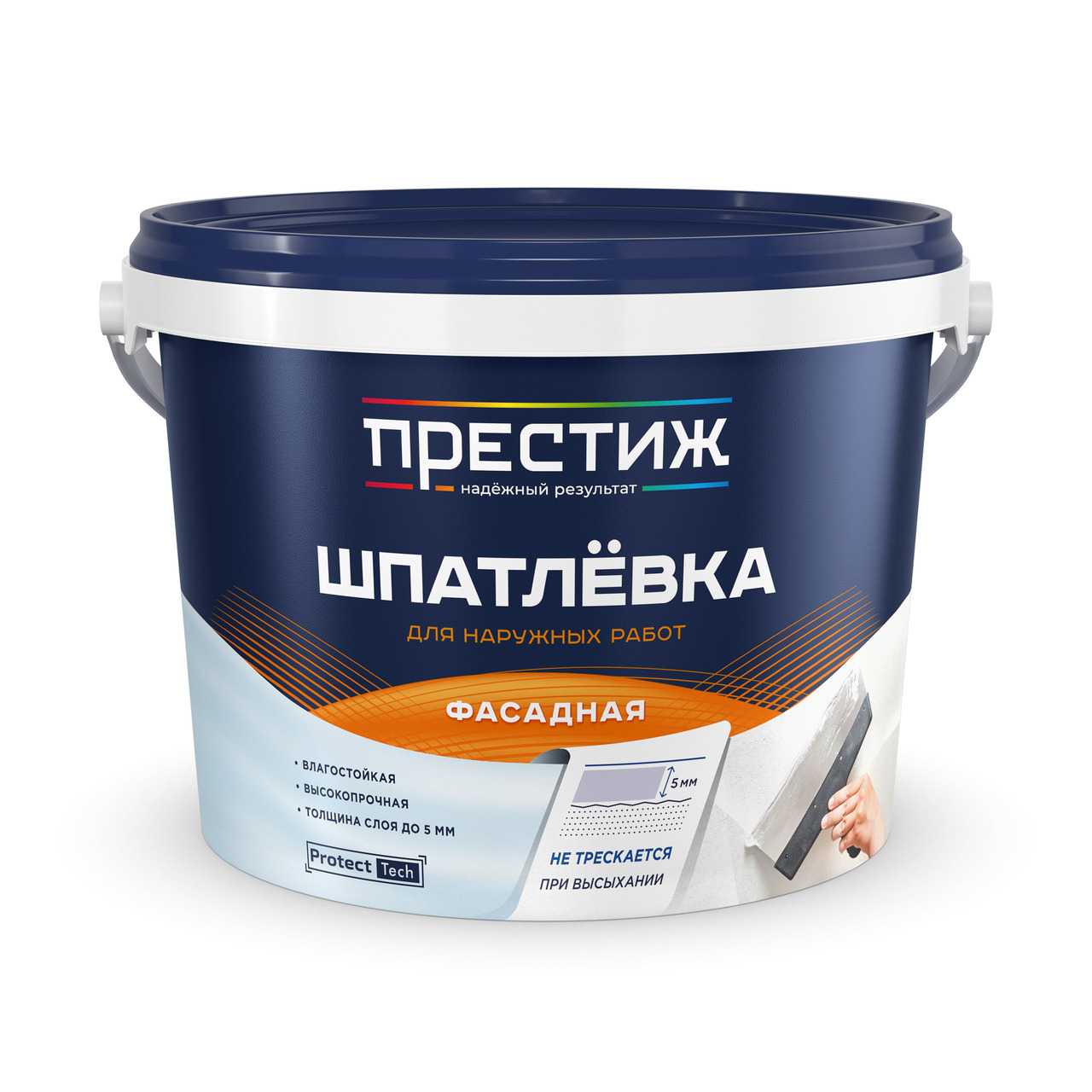 Шпатлевка фасадная Престиж акрилатная 5 кг / 3