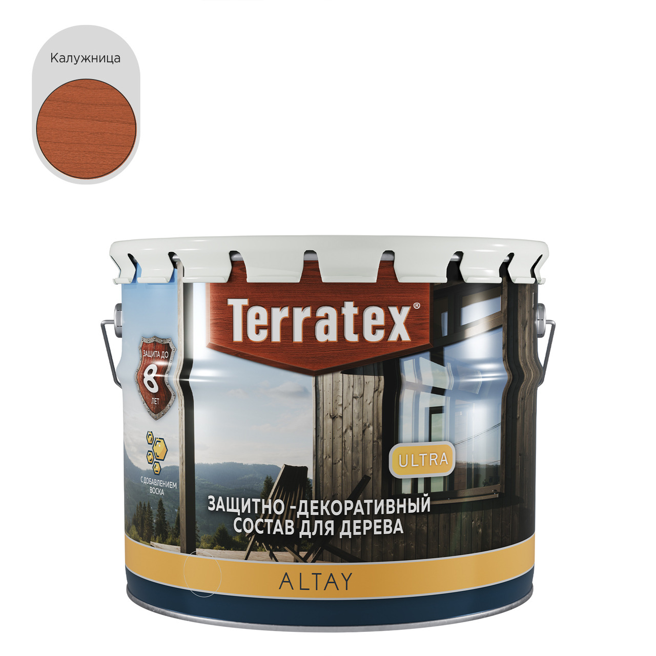 Деревозащитный декоративный состав Terratex ALTAY ULTRA калужница 2,25 кг / 2,7 л / 4