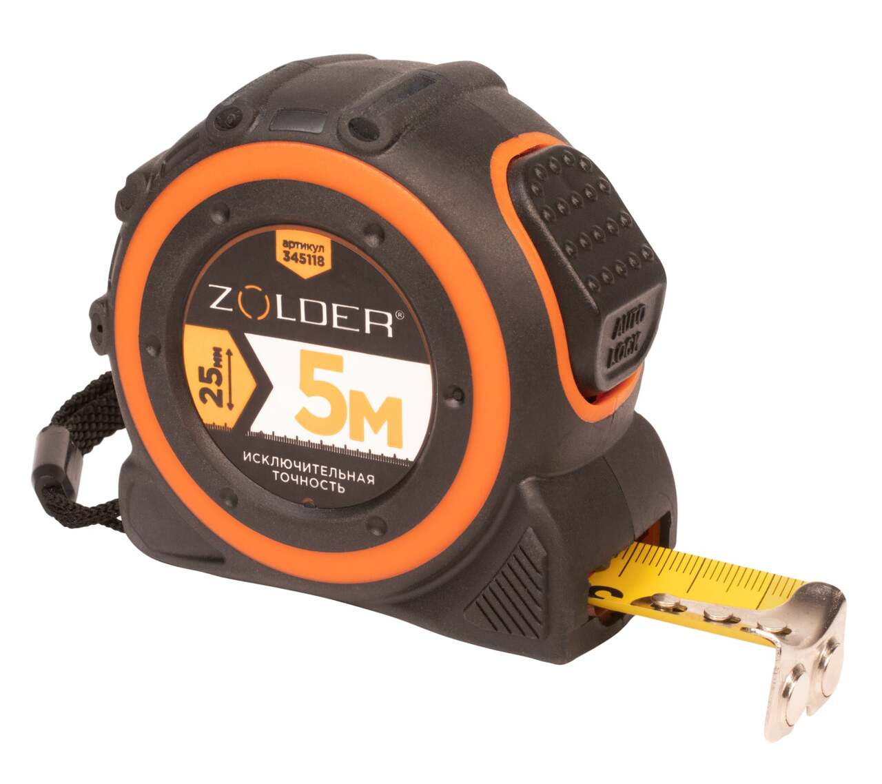 Рулетка магнитная Zolder 345118 5м x 25мм с нейлоновой лентой, 12/120