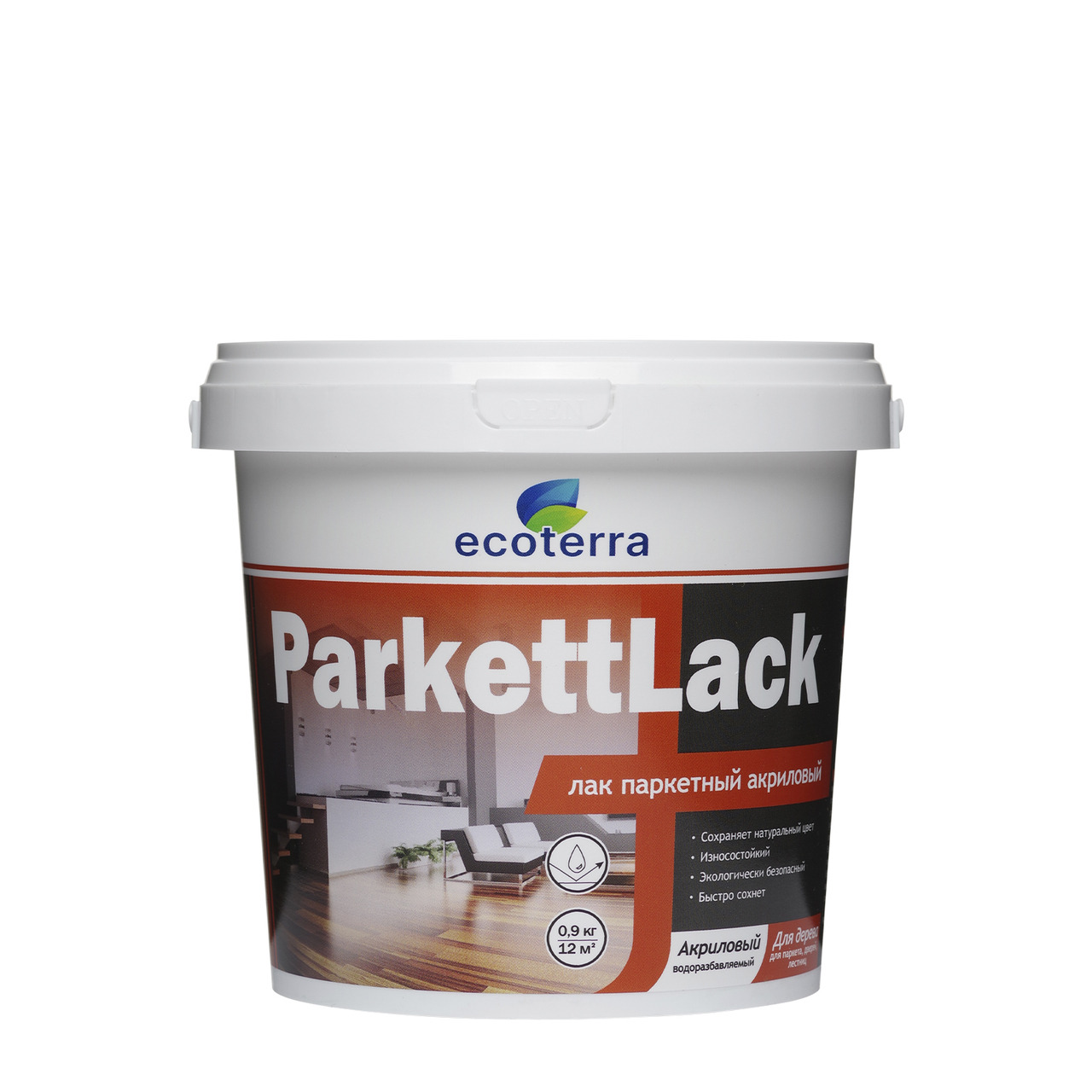 Лак паркетный ECOTERRA водный п/гл 2,5 кг / 6
