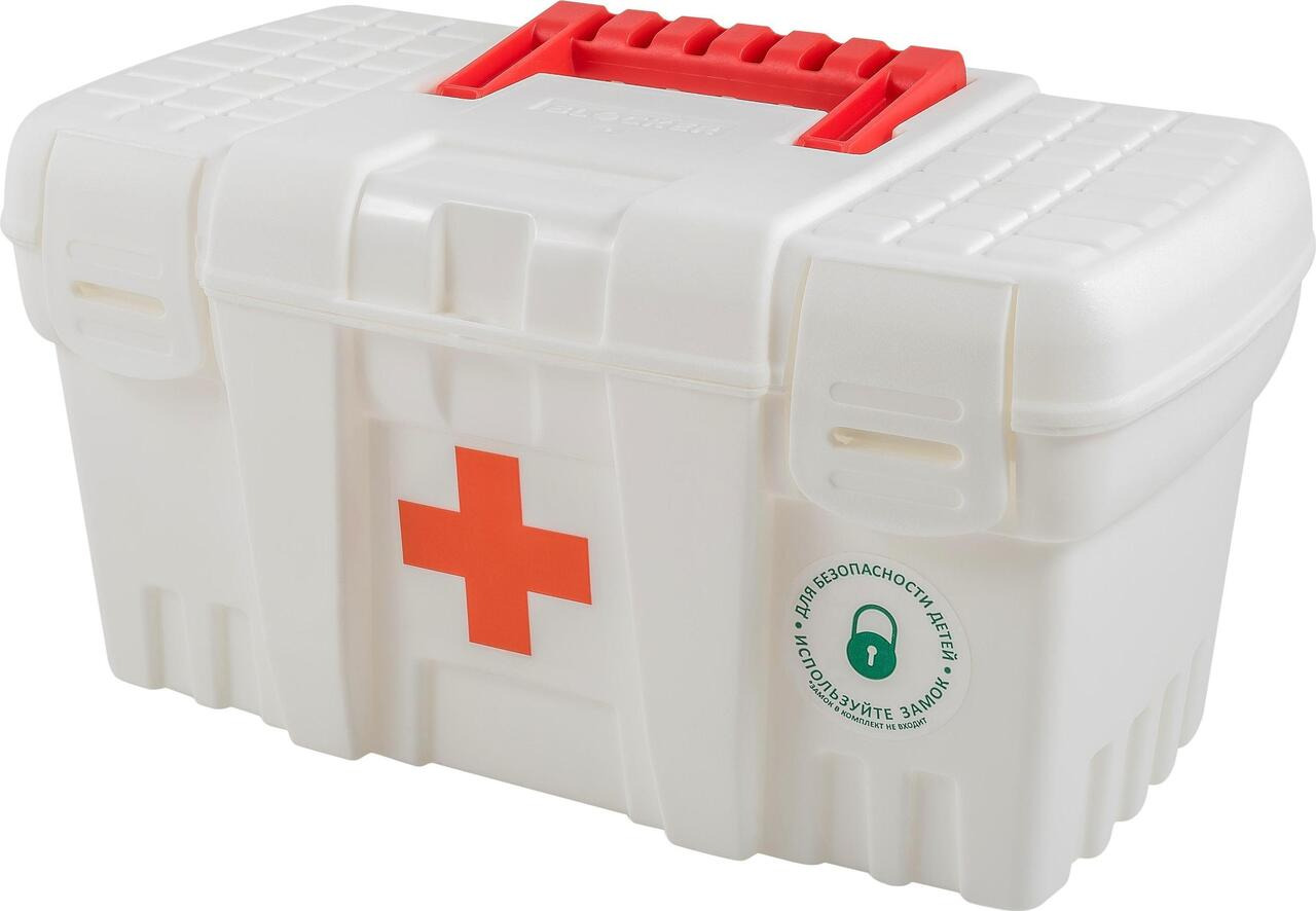 Контейнер-аптечка Keeplex Family doctor KL374910006 с защелкой и ручкой средний 265х155х140 мм белый /16*