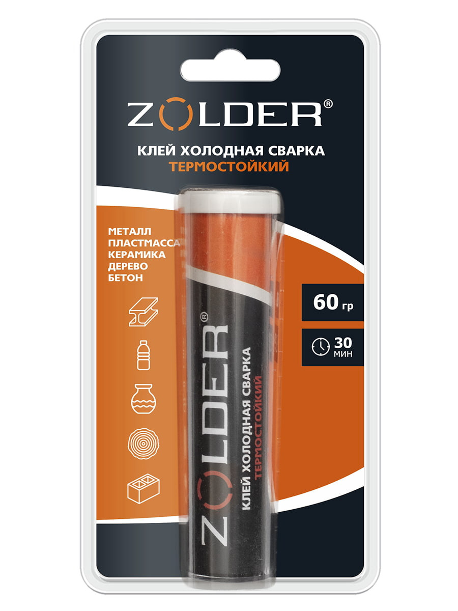 Клей Холодная сварка Zolder Термостойкий 60 гр/24