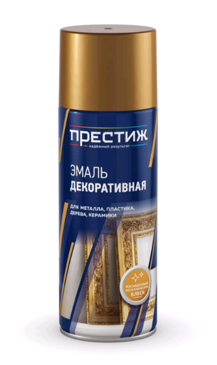 Эмаль декоративная Престиж ХРОМ металлик аэроз 425 мл / 12