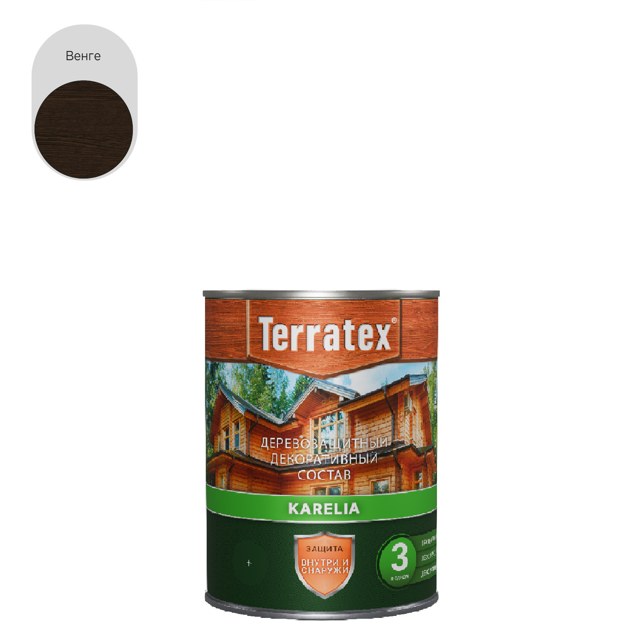 Деревозащитный декоративный состав Terratex KARELIA венге 0,75 кг / 0,9 л / 14