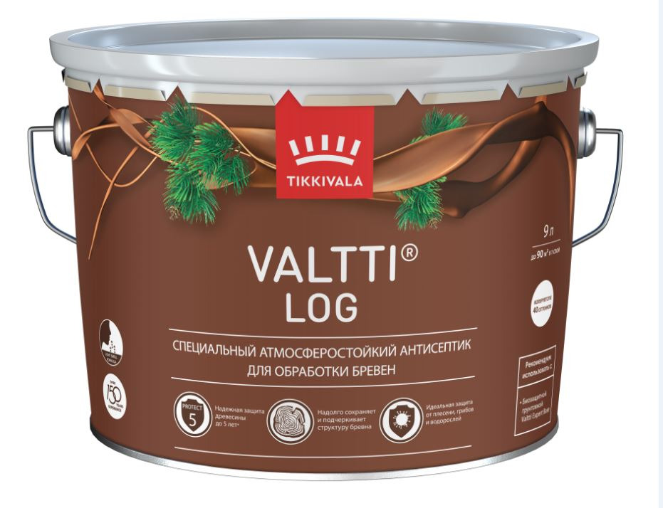 Антисептик для дерева Tikkurila VALTTI LOG EC 9 л / 1