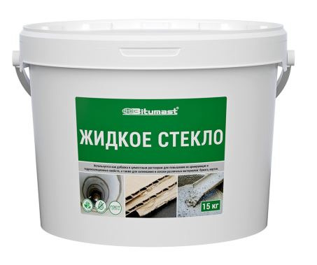Жидкое стекло для бетона/дерева/обоев Bitumast натриевое 15 кг /1