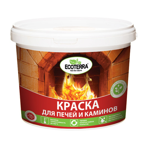 Краска для печей и каминов ECOTERRA белая 2,5 кг / 6