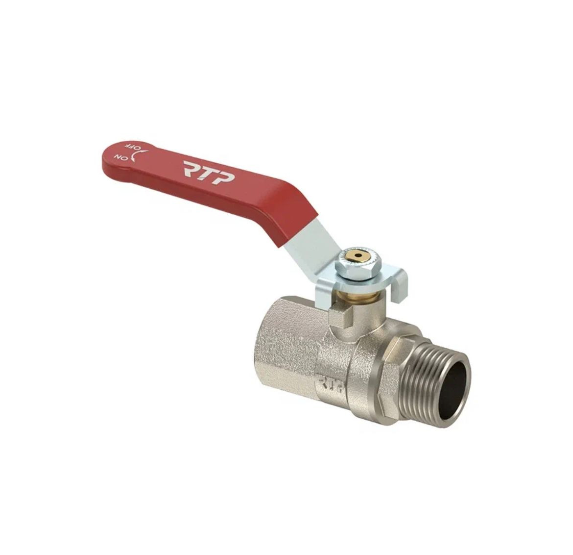 Кран шаровой РТП PN25 34886 Ø1/2" в-н ручка латунь никель /70*