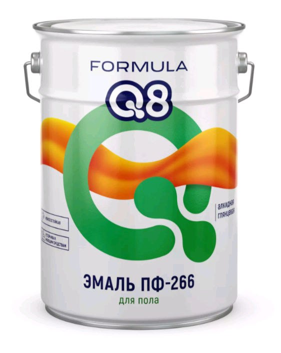 Эмаль для пола Formula Q8 ПФ-266 красно-коричневая глян 20 кг / 1