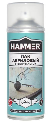 Лак универсальный акриловый HAMMER мат аэроз 520 мл / 0,23 кг /12