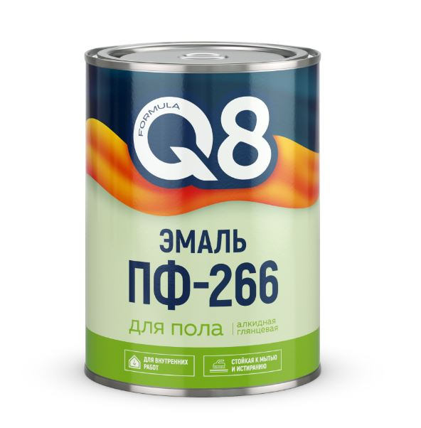 Эмаль для пола Formula Q8 ПФ-266 желто-коричневая глян 0,8 кг / 14