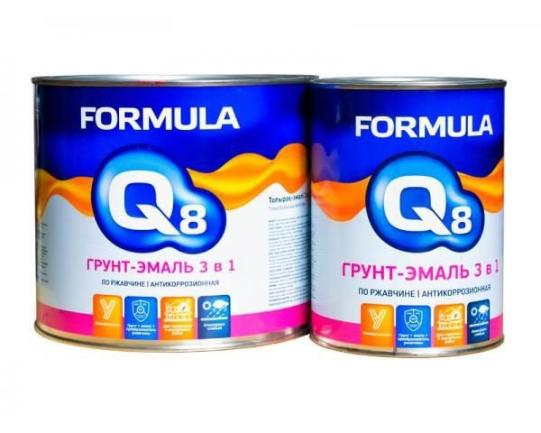 Грунт-эмаль по ржавчине Formula Q8 серая мат 20 кг / 1