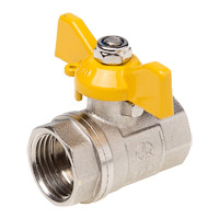 Кран шаровой газовый Aqualink 07107 Ø1/2" в-в бабочка, 10/120