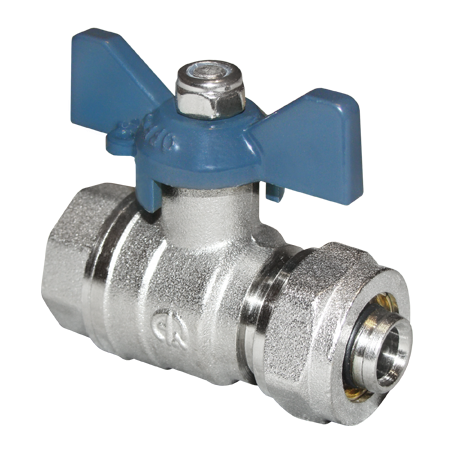 Кран шаровой обжим. переход. Aqualink 00874 Ø16-1/2" ц-в, 10/100