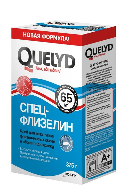 Клей обойный QUELYD Спец-флизелин 0,375 кг / 12