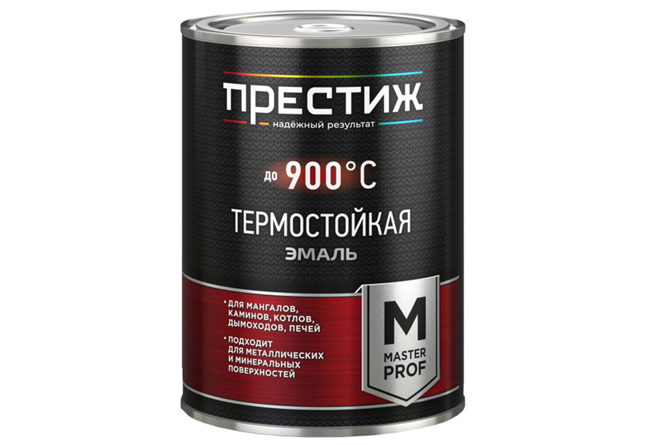 Эмаль термостойкая +700С Престиж черная 0,8 кг / 6