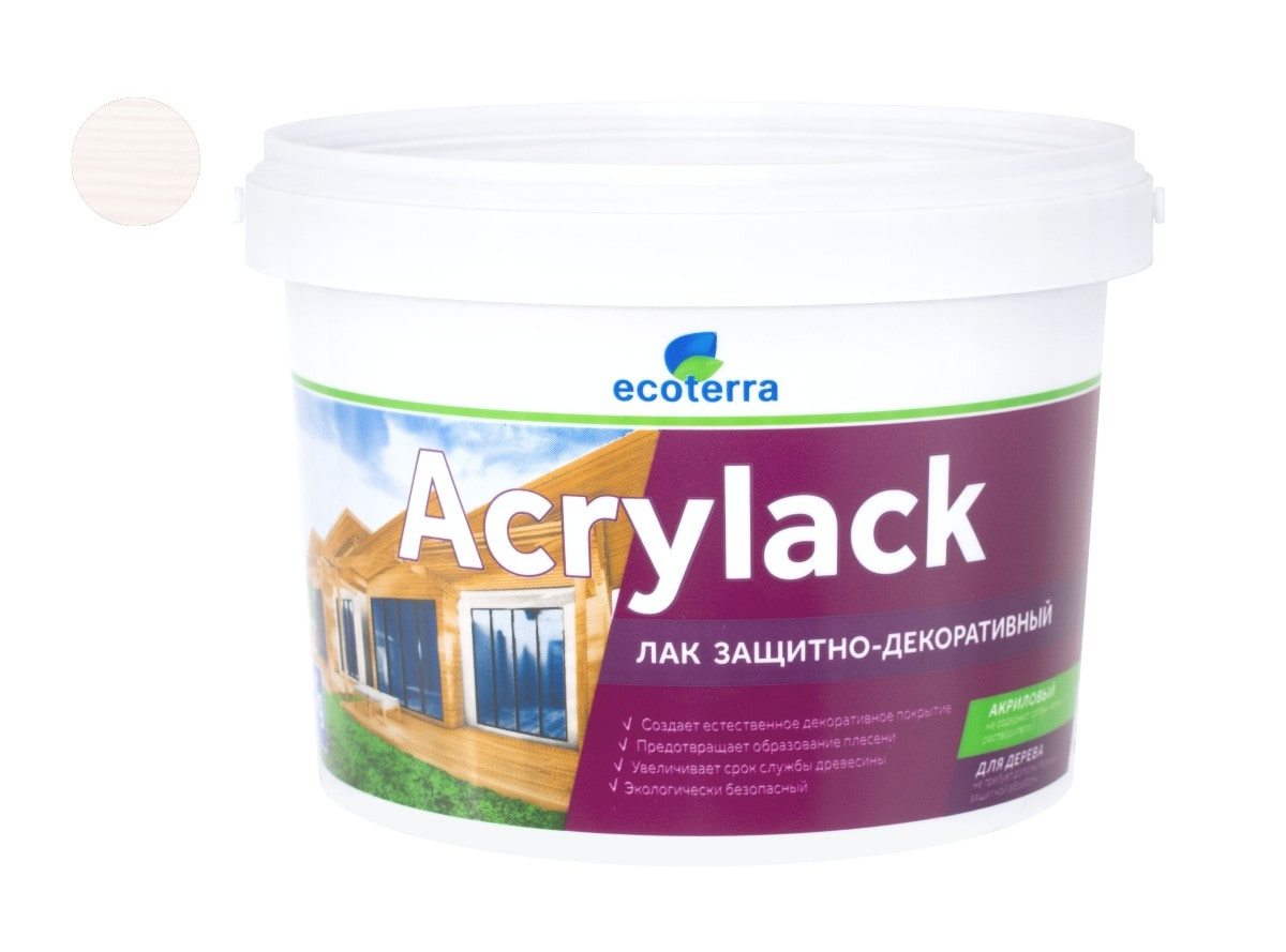 Лак защитно-декоративный водный ECOTERRA иней 2,5 кг / 6