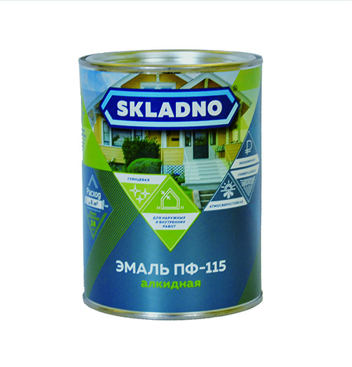 Эмаль Skladno ПФ-115 Желтая 1,8 кг / 6