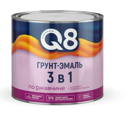 Грунт-эмаль по ржавчине Formula Q8 красная 1,8кг /6