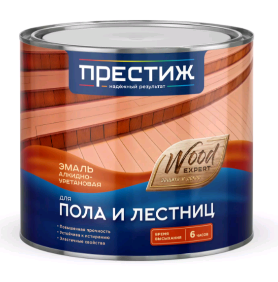 Эмаль для пола и лестниц алкидно-уретановая Престиж быстросохн. желто-коричневая 1,9 кг / 6