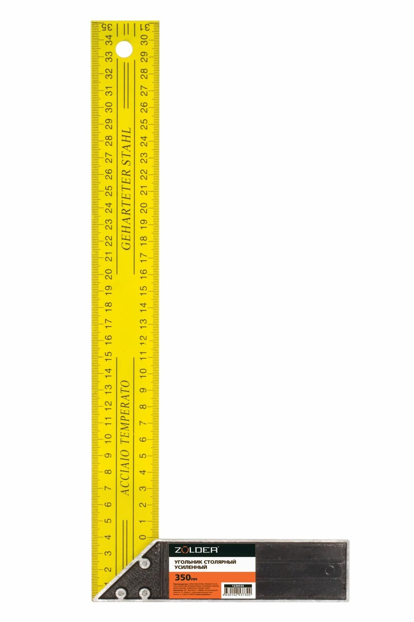 Угольник столярный ZOLDER 1236535 усиленный 350 мм, 12/120
