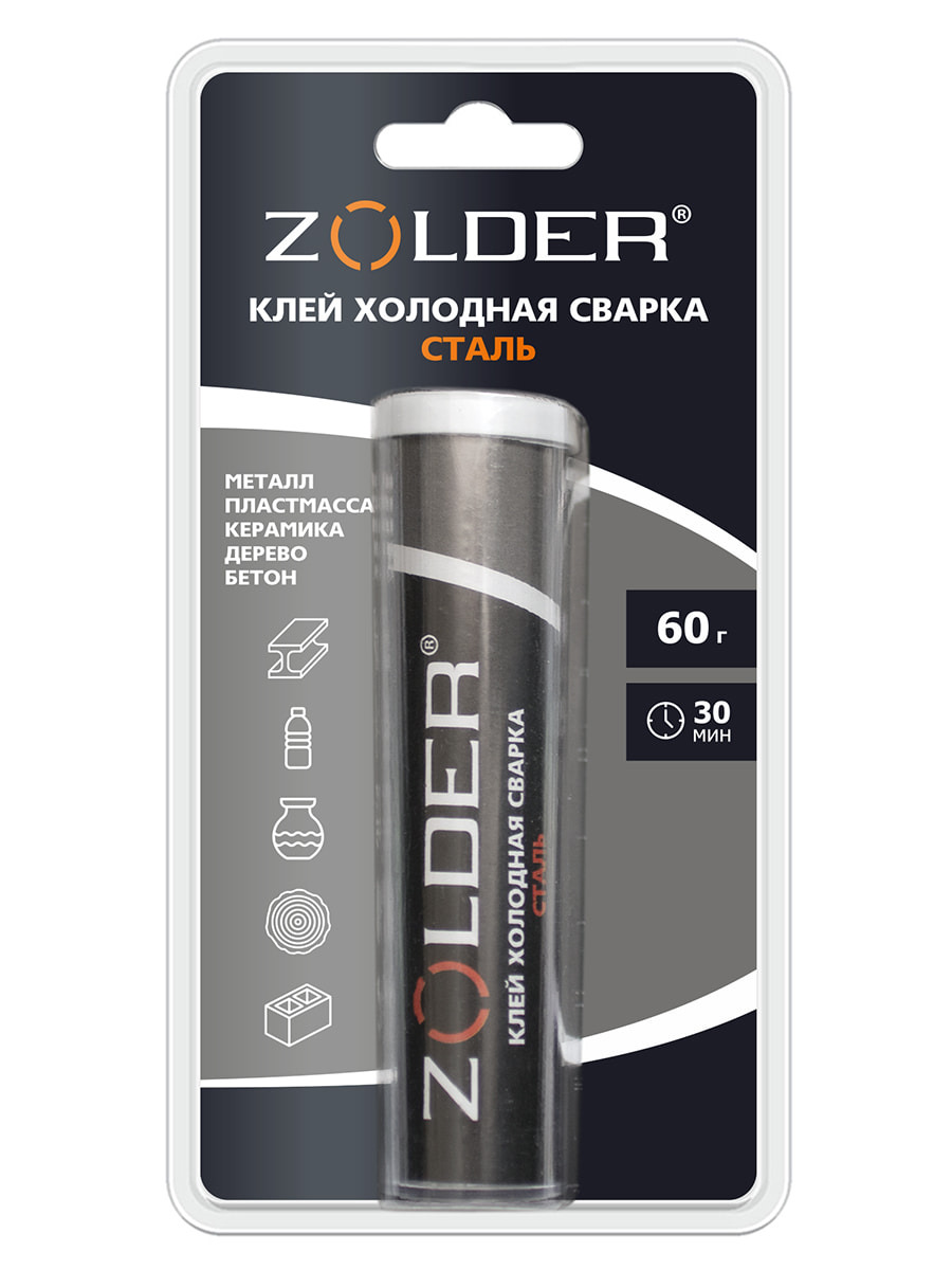Клей Холодная сварка Zolder Сталь 60 гр / 24