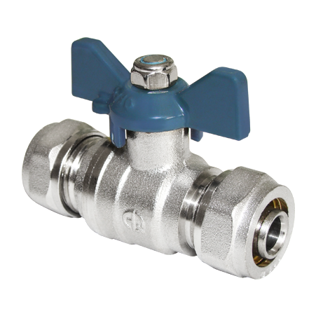 Кран шаровой обжим. Aqualink 00872 Ø16 ц-ц, 10/100