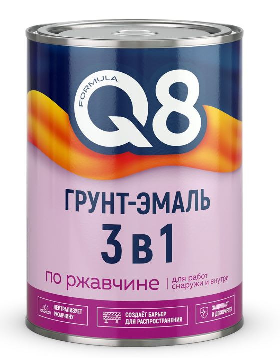 Грунт-эмаль по ржавчине Formula Q8 белая 0,8 кг / 14