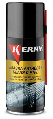 Смазка литиевая белая с PTFE KERRY KR-942-1 аэроз 249 мл / 0,21 л / 12
