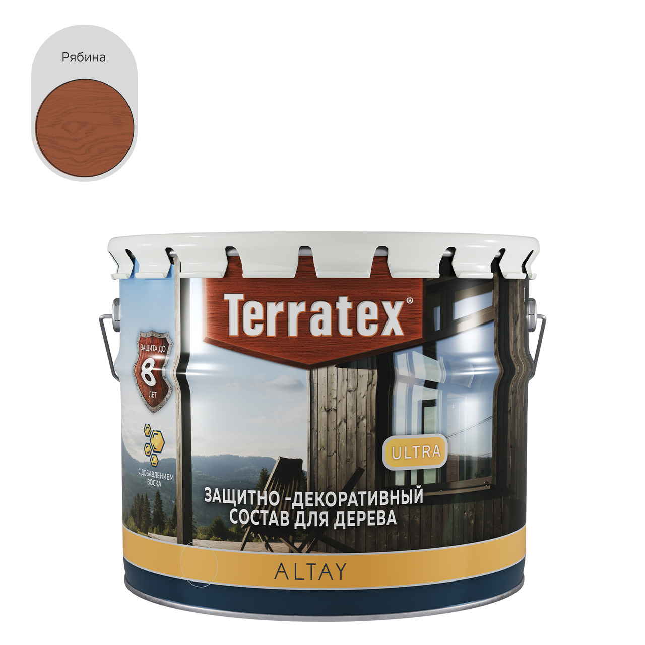 Деревозащитный декоративный состав Terratex ALTAY ULTRA рябина 2,25 кг / 2,7 л / 4